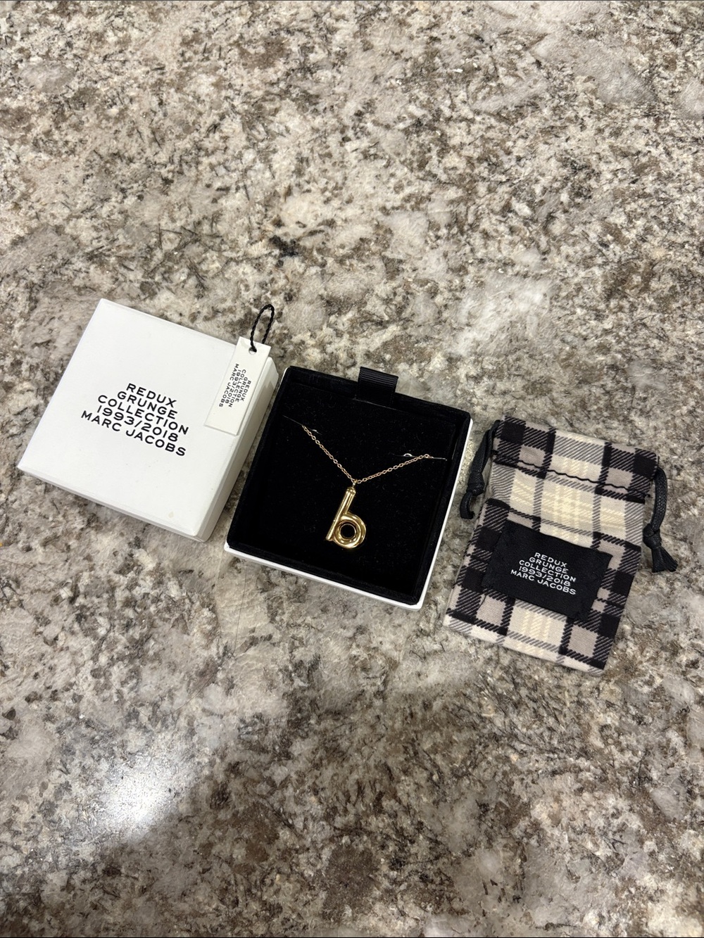 Marc Jacobs Gold 'b' Initial Pendant Necklace